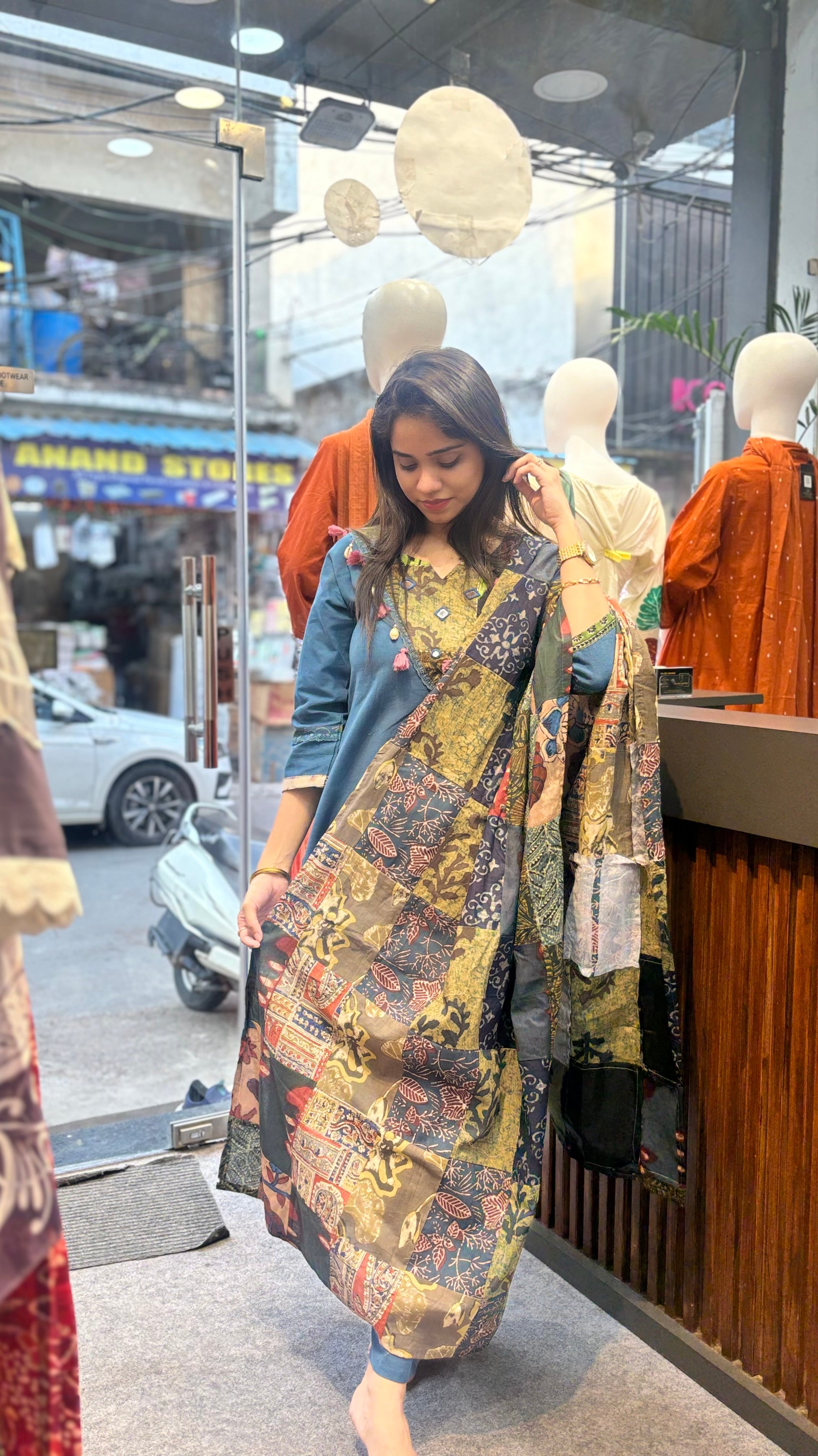 Ajrak linen suit set